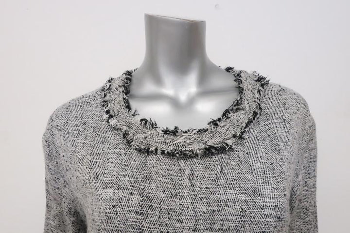IRO Top Bardy White/Black Frayed Boucle Tweed Size 36 available at CelebrityOwned.com img_2