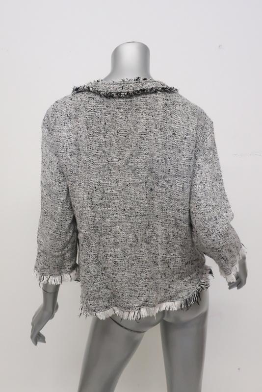 IRO Top Bardy White/Black Frayed Boucle Tweed Size 36 available at CelebrityOwned.com img_5