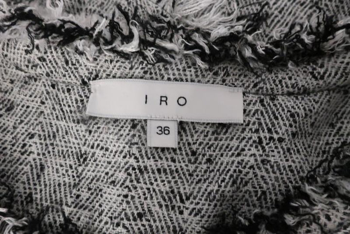 IRO Top Bardy White/Black Frayed Boucle Tweed Size 36 available at CelebrityOwned.com img_6