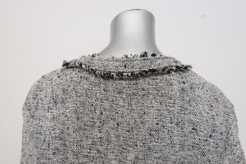 IRO Top Bardy White/Black Frayed Boucle Tweed Size 36 available at CelebrityOwned.com img_8