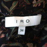 IRO Top Bow Black Floral Print Ruffled Crepe Size 34 Long Sleeve Blouse available at CelebrityOwned.com img_6
