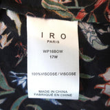 IRO Top Bow Black Floral Print Ruffled Crepe Size 34 Long Sleeve Blouse available at CelebrityOwned.com img_7