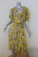 Icons Cha Cha Wrap Dress Yellow Floral Print Size Small Ruffle-Trim Short Sleeve