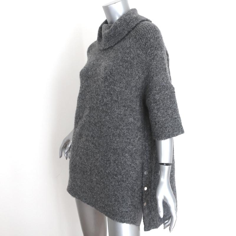 Inhabit Cowl Neck Sweater Gray Wool Boucle Knit Size Petite Half-Sleeve Pullover-img_[image_position} from CelebrityOwned.com