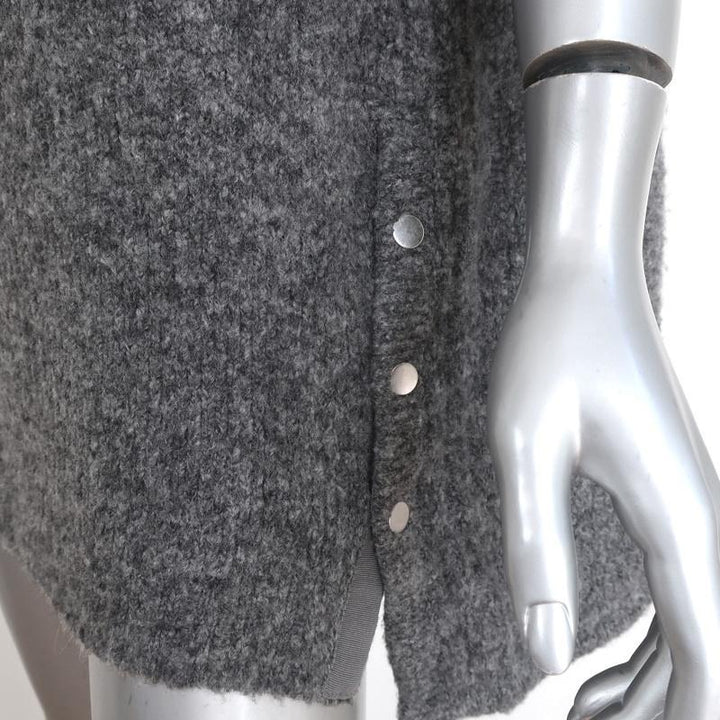 Inhabit Cowl Neck Sweater Gray Wool Boucle Knit Size Petite Half-Sleeve Pullover-img_[image_position} from CelebrityOwned.com