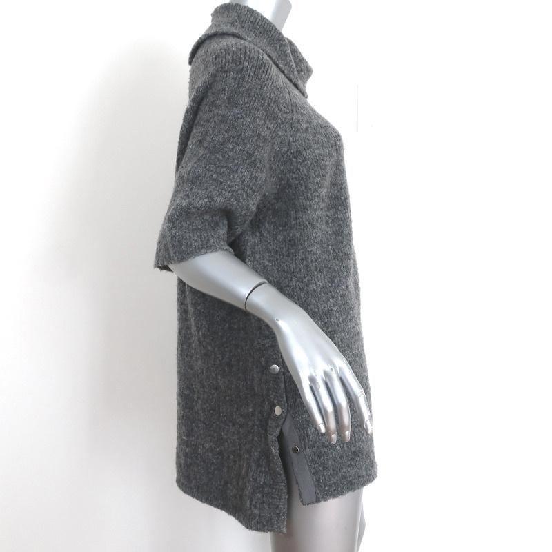Inhabit Cowl Neck Sweater Gray Wool Boucle Knit Size Petite Half-Sleeve Pullover-img_[image_position} from CelebrityOwned.com