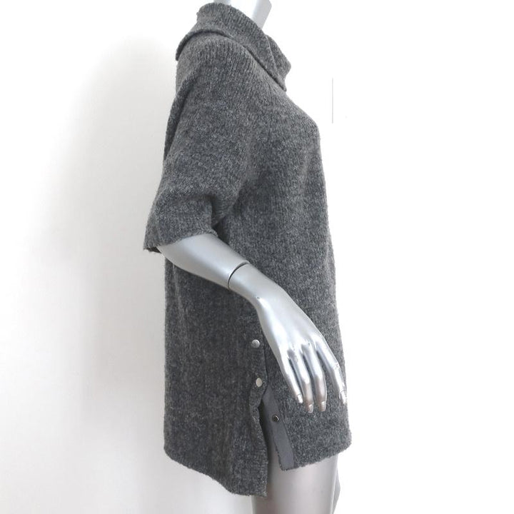 Inhabit Cowl Neck Sweater Gray Wool Boucle Knit Size Petite Half-Sleeve Pullover-img_[image_position} from CelebrityOwned.com