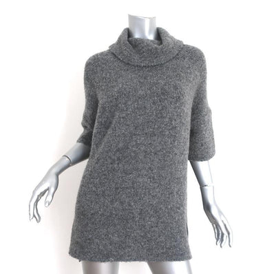 Inhabit Cowl Neck Sweater Gray Wool Boucle Knit Size Petite Half-Sleeve Pullover-img_[image_position} from CelebrityOwned.com
