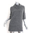 Inhabit Cowl Neck Sweater Gray Wool Boucle Knit Size Petite Half-Sleeve Pullover