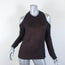 Intermix Cold Shoulder Sweater Bronze Metallic Knit Pullover Size Petite