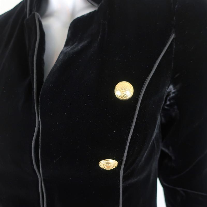 Intermix Gardot Velvet Military Jacket Black Size Petite available at CelebrityOwned.com img_3