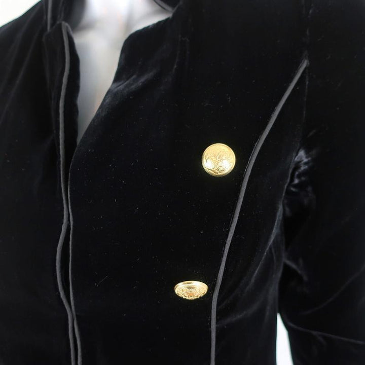 Intermix Gardot Velvet Military Jacket Black Size Petite available at CelebrityOwned.com img_3