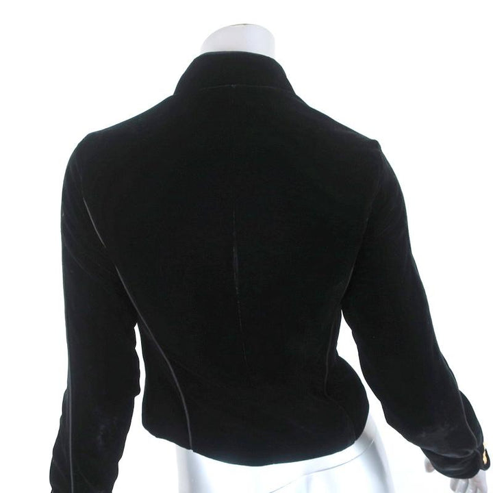 Intermix Gardot Velvet Military Jacket Black Size Petite available at CelebrityOwned.com img_5