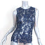 Intermix Lace Top Navy Size Small Sleeveless Zip-Back