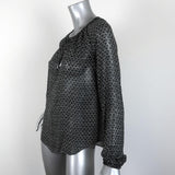 Isabel Marant Blouse Black Printed Silk Chiffon Size 34 Long Sleeve Top available at CelebrityOwned.com img_4
