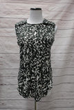 Isabel Marant Blouse Moss White/Black Leopard Print Silk Size 38 Sleeveless Top available at CelebrityOwned.com img_1