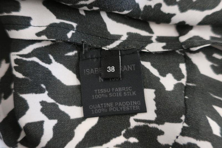 Isabel Marant Blouse Moss White/Black Leopard Print Silk Size 38 Sleeveless Top available at CelebrityOwned.com img_7
