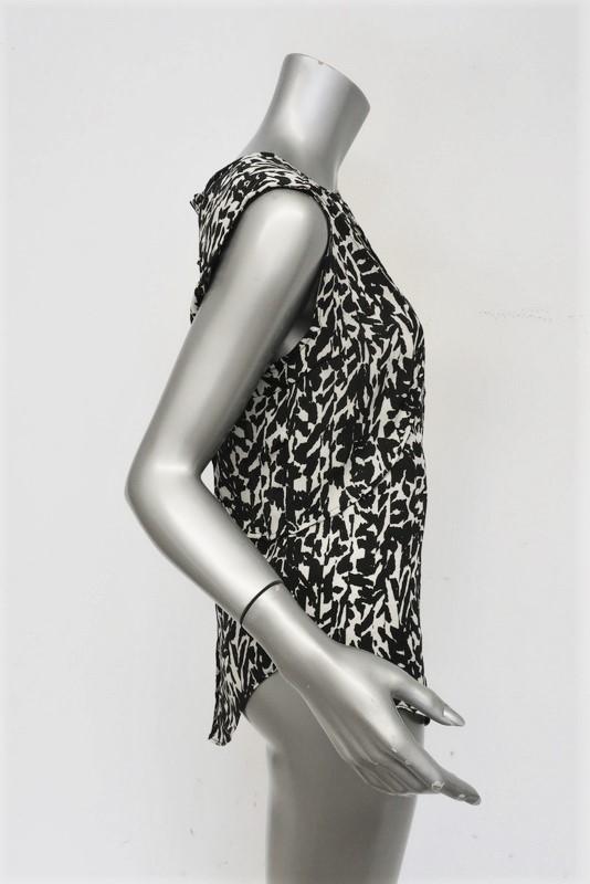 Isabel Marant Blouse Moss White/Black Leopard Print Silk Size 42 Sleeveless Top available at CelebrityOwned.com img_2