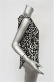 Isabel Marant Blouse Moss White/Black Leopard Print Silk Size 42 Sleeveless Top available at CelebrityOwned.com img_2