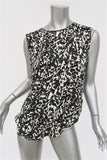 Isabel Marant Blouse Moss White/Black Leopard Print Silk Size 42 Sleeveless Top available at CelebrityOwned.com img_3
