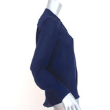 Isabel Marant Blouse Navy Silk Size 36 Long Sleeve Covered Placket Top available at CelebrityOwned.com img_4