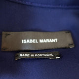 Isabel Marant Blouse Navy Silk Size 36 Long Sleeve Covered Placket Top available at CelebrityOwned.com img_8