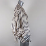 Isabel Marant Blouse Olda Ecru Striped Satin Size 36 Long Sleeve Top available at CelebrityOwned.com img_3