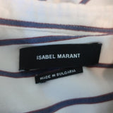 Isabel Marant Blouse Olda Ecru Striped Satin Size 36 Long Sleeve Top available at CelebrityOwned.com img_6