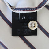 Isabel Marant Blouse Olda Ecru Striped Satin Size 36 Long Sleeve Top available at CelebrityOwned.com img_7