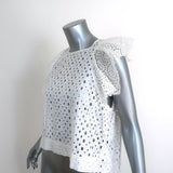 Isabel Marant Blouse Vlady White Eyelet-Embroidered Cotton Size 38 Ruffle Top available at CelebrityOwned.com img_3