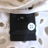 Isabel Marant Blouse Vlady White Eyelet-Embroidered Cotton Size 38 Ruffle Top available at CelebrityOwned.com img_7