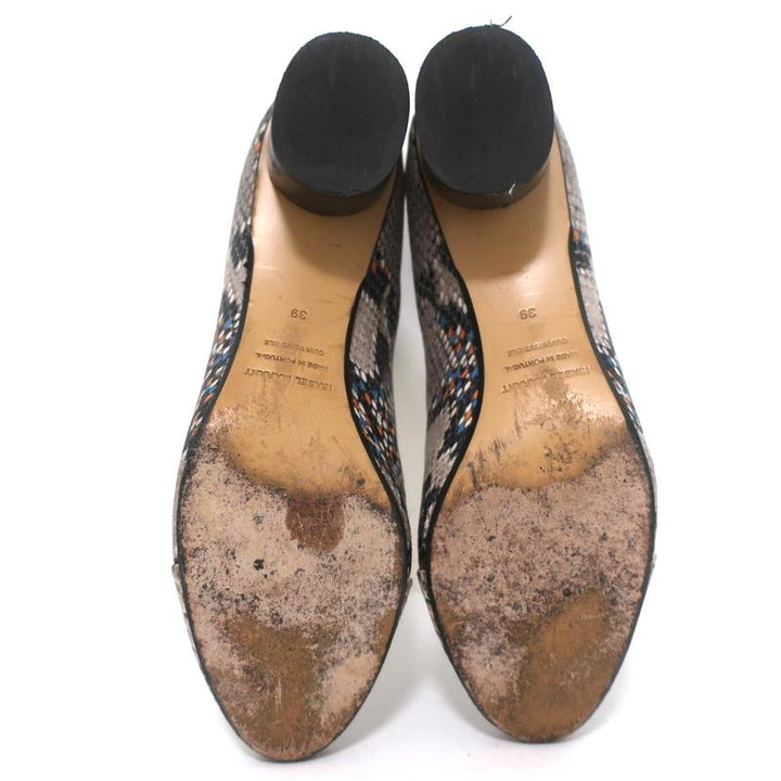 Isabel Marant Chelsea Boots Danelya Cream Snakeskin Print Leather Size 39 available at CelebrityOwned.com img_10