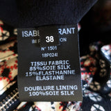 Isabel Marant Dress Arodie Black/Cream Ruched Printed Stretch Silk Size 38 available at CelebrityOwned.com img_8