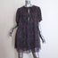 Isabel Marant Dress Milly Navy Pleated Printed Chiffon Size 38 Short Sleeve Mini