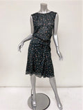 Isabel Marant Dress Taos Black Floral Print Stretch Silk Size 38 Open Back NEW available at CelebrityOwned.com img_1