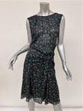 Isabel Marant Dress Taos Black Floral Print Stretch Silk Size 38 Open Back NEW available at CelebrityOwned.com img_3