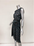 Isabel Marant Dress Taos Black Floral Print Stretch Silk Size 38 Open Back NEW available at CelebrityOwned.com img_4