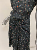 Isabel Marant Dress Taos Black Floral Print Stretch Silk Size 38 Open Back NEW available at CelebrityOwned.com img_5