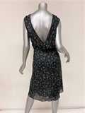 Isabel Marant Dress Taos Black Floral Print Stretch Silk Size 38 Open Back NEW available at CelebrityOwned.com img_6