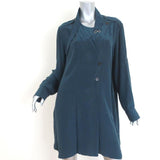 Isabel Marant Dress Teal Silk Size 1 Long Sleeve Buckle-Neck-img_[image_position} from CelebrityOwned.com