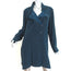 Isabel Marant Dress Teal Silk Size 1 Long Sleeve Buckle-Neck