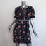 Isabel Marant Dress Umbria Navy Studded Lace-Trim Printed Cotton Size 40 NEW
