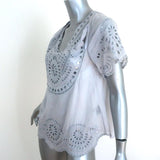Isabel Marant Etoile Blouse Arthel Light Blue Broderie Anglaise Top Size 0 available at CelebrityOwned.com img_2
