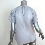 Isabel Marant Etoile Blouse Arthel Light Blue Broderie Anglaise Top Size 0 available at CelebrityOwned.com img_5