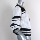 Isabel Marant Etoile Blouse Ritz Black & White Cotton Size 40 Ruffle-Trim Top available at CelebrityOwned.com img_4