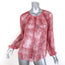 Isabel Marant Etoile Blouse Zinya Red Printed Chiffon Size 38 Long Sleeve Top