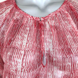 Isabel Marant Etoile Blouse Zinya Red Printed Chiffon Size 38 Long Sleeve Top available at CelebrityOwned.com img_2