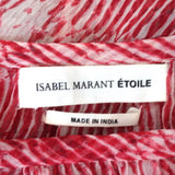 Isabel Marant Etoile Blouse Zinya Red Printed Chiffon Size 38 Long Sleeve Top available at CelebrityOwned.com img_7