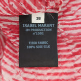 Isabel Marant Etoile Blouse Zinya Red Printed Chiffon Size 38 Long Sleeve Top available at CelebrityOwned.com img_8