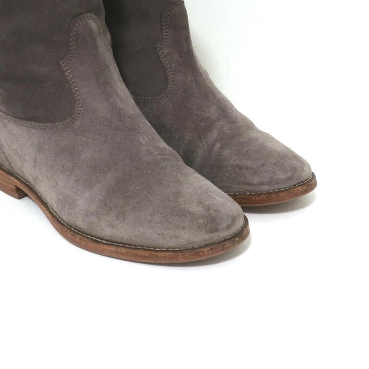 Isabel Marant Etoile Crisi Ankle Boots Gray Suede Size 38 Hidden-Wedge Booties available at CelebrityOwned.com img_2